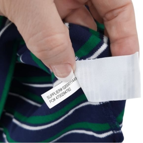 VTG 90s Polo Ralph Lauren Blue Green Stripe Custom Fit Short Sleeve Polo Size XL - Picture 8 of 9
